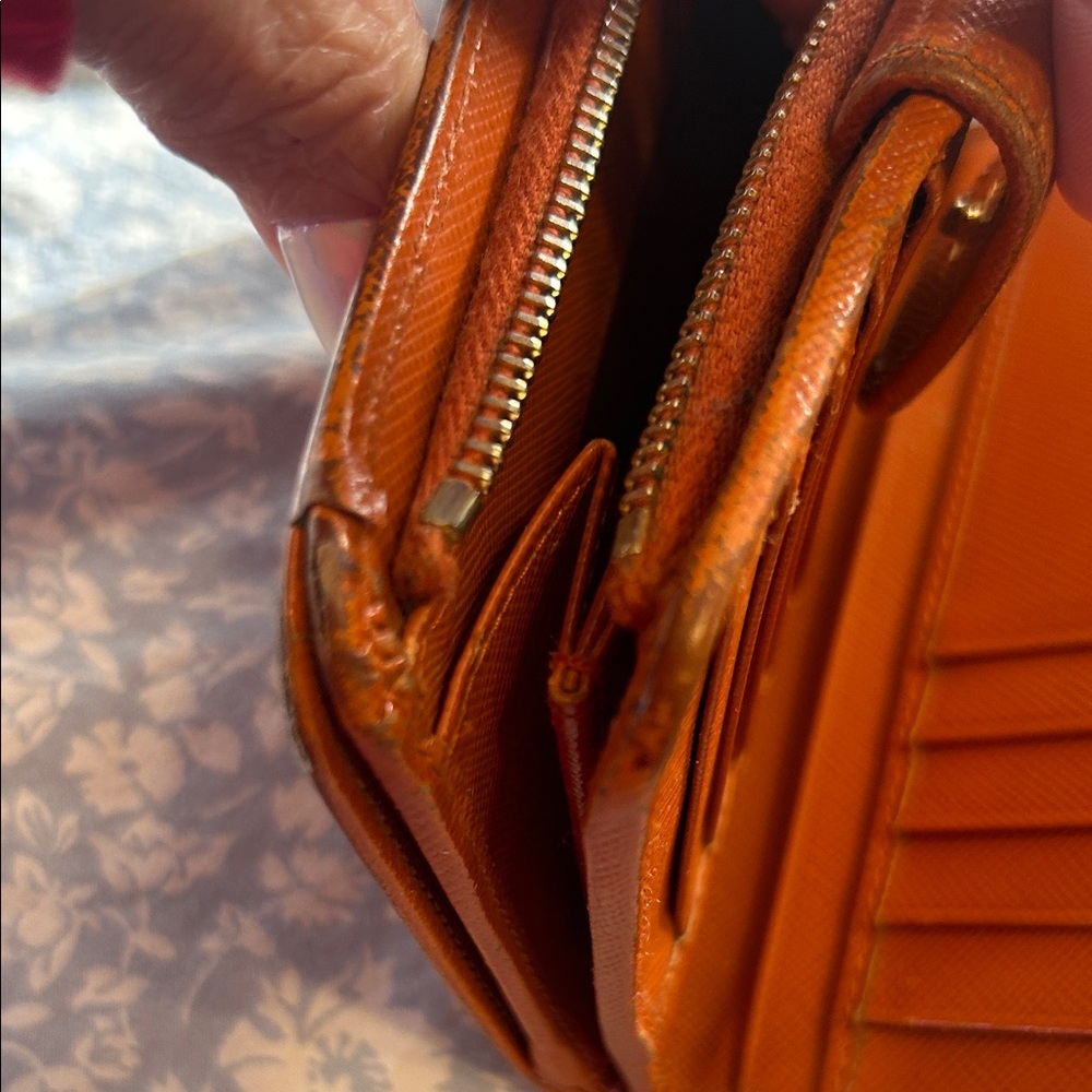 Prada Tangerine Leather Wallet - Picture 9 of 14